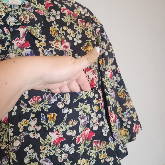 Reyn Spooner Hawaiian Black Multi Floral short sleeve button shirt cotton L - Picture 2 of 12